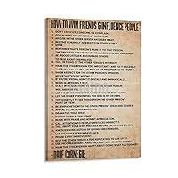 GURIDO Dale Carnegie Poster How to Win Friends And Influence People Poster (3) Canvas Poster Bedroom Decor Office Room Decor Gift Frame-style 08x12inch(20x30cm)