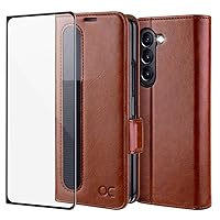 OCASE for Samsung Galaxy Z Fold 5 5G Wallet Case with S Pen Holder, [Updated Version] PU Leather Flip Folio, Card Slots, RFID Blocking, Kickstand, Phone Cover for Galaxy Z Fold5 2023-Brown