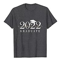 TUNUSKAT Unisex Letter Print Blouse Loose 2022 Summer Casual Short Sleeve Tops Funny Graduation T Shirts Gift for Him/Her