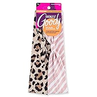 Goody Low Profile Headwraps for Fine Hair - 2 Count, Cheetah & Stripe - Comfortable and Stylish Fabric Won't Pull, Snag or Damage Your Hair - Pain-Free Hair Accessories for Women, Men, Boys, and Girls