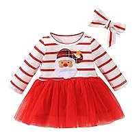 Girls Toddler Clothes Toddler Kids Baby Girls Christmas Long Sleeve Tulle Tutu Dress Striped Girls Sweaters Size