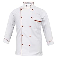 Creation PN-05 Men's White Chef Jacket Multiple Piping Color Exclusive Chef Coat