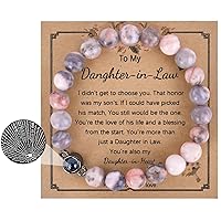 Mothers Day Gifts from Daughter Birthday Gifts for Mom Gifts Moonstone Bracelet I Love You 100 Languages Bracelets Gifts for Grandma Women Mothers Day Mom Gifts
