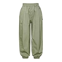 YiZYiF Kids Boys Cargo Pants Elastic Waist Jogging Hiking Camping Athletic Joggers Pants Summer Casual Trousers Sweatpants