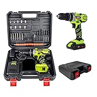Rechargeable Cordless Electric Drill Set - Electric Screwdriver with Strong Impact Force, Impact Drill with High and Low Speed Adjustment (with Battery)(Color:20V,Size:1batteries)