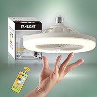 AHXIAOZN Ceiling Fan with Lights and Remote Control,Dimmable Enclosed Low Profile Bladeless Ceiling Fan with Light,Small Mini Ceiling Fan Semi Flush Mount