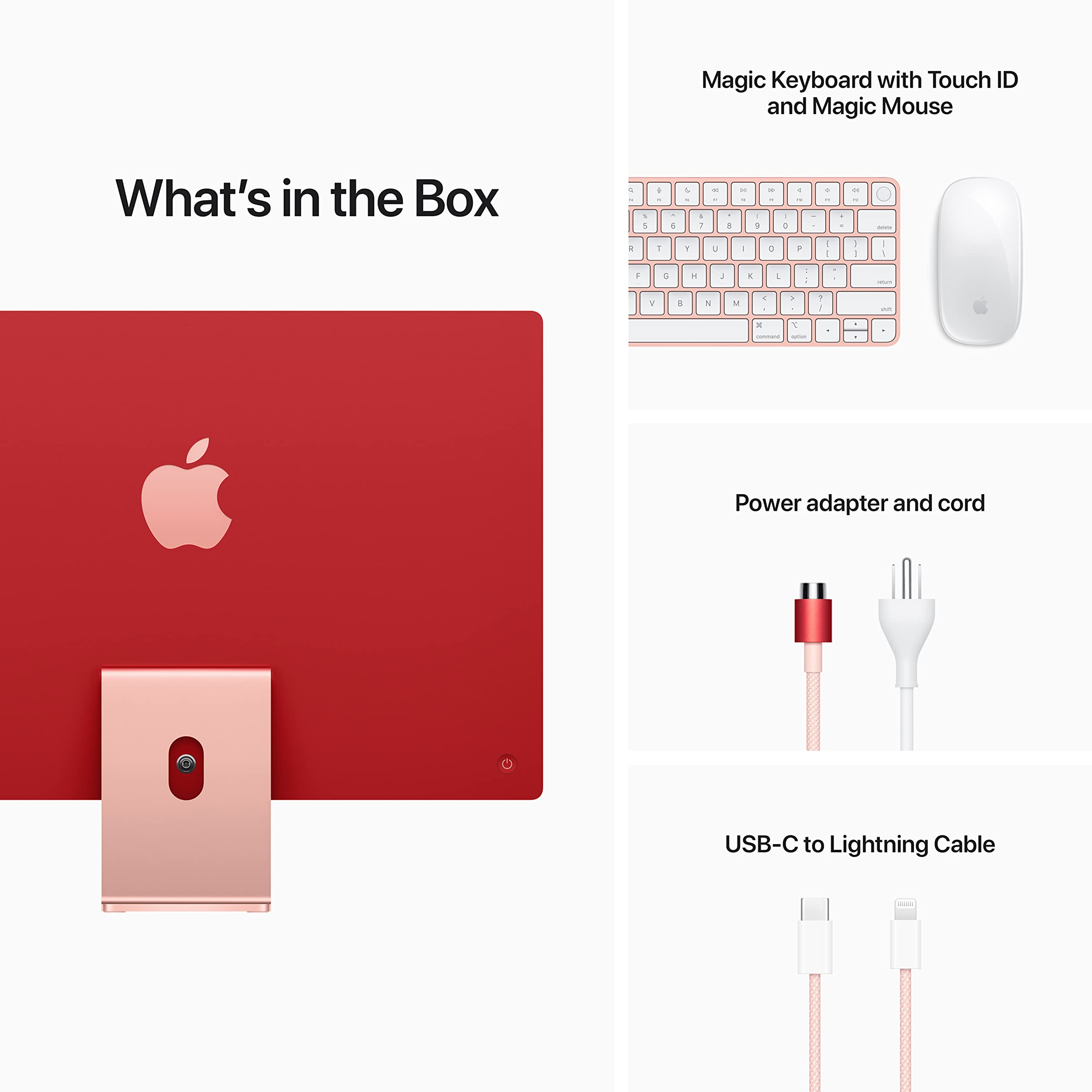 Apple 2021 iMac All in one Desktop Computer with M1 chip: 8-core CPU, 8-core GPU, 24-inch Retina Display, 8GB RAM, 256GB SSD Storage, Matching Accessories. Works with iPhone/iPad; Pink