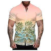 Bowling Shirts for Men Print Short Sleeve Regular Fit Hawaiian Button Down Wrinkle Free Shirt Summer Dress Shirts