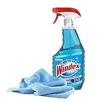 Black Swan Distributors - Windex Original (23 Fl Oz) & Non-Abrasive, Washable Microfiber Cleaning Cloth (15x15 in) - Home Cleaning Supplies Kit