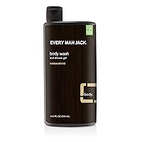 Everyman Every Man Jack Body Wash Shower Gel, Sandalwood, 16.9 Fl Oz (91297)