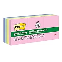 Post-it Greener Pop-up Notes, 1.5x2 in, 12 Pads, America's #1 Favorite Sticky Notes, Sweet Sprinkles, Pastel Colors (Pink, Blue, Mint, Yellow), Clean Removal, 100% Recycled Material (R330RP-12AP)