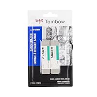 Tombow 67304 Mono Sand Eraser, 2-Pack. Silica Eraser Designed to Remove Colored Pencil and Ink Markings…