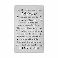 Mothers Day Mom Gifts - Mom Engraved Mothers Day Card - Mothers Day Keepsake - Mom Birthday Christmas Card from Daughter Son