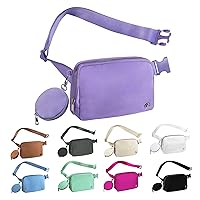 Fanny Pack (2023) Crossbody Bags for Women and Men, Waterproof Cross body Bag with Adjustable Extended Strap, Unisex Everywhere Belt Bag for Travelling, Vacation, Hiking and Running (Purple)