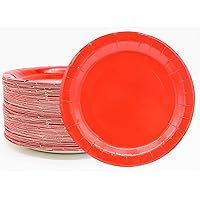 50Pcs Red Party Supplies Red Paper Plates 7