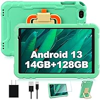 2024 Tablet 10 inch Android 13 Tablets with Octa-Core, 14GB RAM 128GB ROM, 8000mAh Battery, Drop-Proof Case, TF 512GB, HD IPS Touchscreen, 5G/2.4G WiFi, Bluetooth 5.0, GPS, Split Screen Support -Green