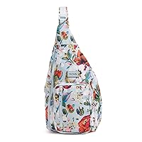 Vera Bradley Women's Recycled Lighten Up Reactive Sling Backpack, Sea Air Floral, One Size