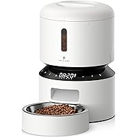 Automatic Cat Feeder, Automatic Cat Food Dispenser with Freshness Preservation, Timed Cat Feeders for Dry Food, Up to 50 Portions 6 Meals Per Day, Granary Pet Feeder for Cats/Dogs