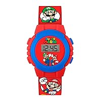Mario Boy's Digital Quartz Watch with Plastic Strap GSM4234, Red