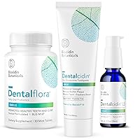 Biocidin Dentalcidin Oral Microbiome Toothpaste (3 oz) LSF Mouth Rinse (1 oz) & Oral Probiotic (30 Tablets) - Help Fight Biofilms & Support Fresh Breath, Healthy Gums & Teeth (3 Products)