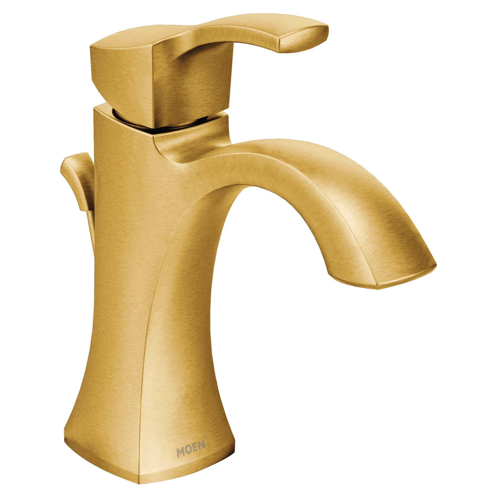 Moen Voss Brushed Gold One-Handle High Arc Bathroom Faucet with Drain Assembly, 6903BG