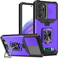 Ysnzaq Card Slot and Wireless Charging Case for Samsung Galaxy Note 20 Ultra, Military Grade Shockproof Lens Protection with Magnetic Stand Phone Cover for Samsung Galaxy Note 20 Ultra YHZH Purple