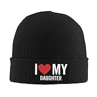 I Love My Daughter Funny Beanie Hat Winter Skull Knit Beanie Cap