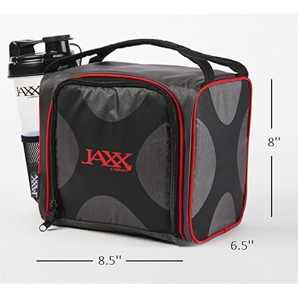 Fit & Fresh Jaxx Fit Pack Meal Prep Bag, Standard, Red & Black, Polyester