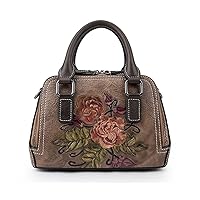 Retro Genuine Leather Handbag Women Elegant Messenger Bag Luxury Handmade Shoulder Bag (Color : Brown, Size : 23.4*12.5*15.3cm)