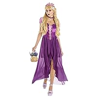 Spirit Halloween Tangled Rapunzel Costume | Officially Licensed | Disney | Princess Cosplay | Purple Dress | Group Costume