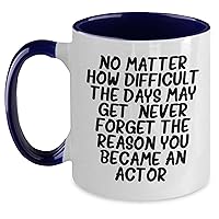 Inspirational Actor Gifts | Never Forget The Reason You Became An Actor Two Tone Coffee Mug | Unique Mother's Day Unique Gifts for Actors from Daughter
