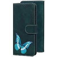 Wallet Case Compatible with iPhone 11, Colorful Big Butterfly Soft Touch PU Leather Phone Cover for iPhone 11 (Green)