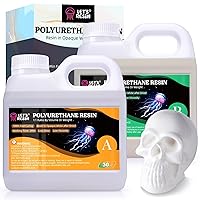 LET'S RESIN Polyurethane Resin, 60oz 2 Part Casting Resin, Fast Cured Resin within 10 Minutes, Ultra Low Viscosity & Low Odor Pourable Liquid Plastic for Casting Models, Prototypes & Other Resin Craft
