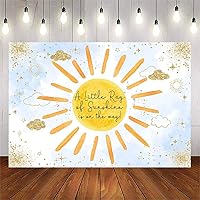 Avezano Sunhine Baby Shower Backdrop for Boy A Little Ray of Sunshine is On The Way Background Boho Sun Theme Baby Shower Party Decorations Banner Supplies (Blue, 7x5ft)