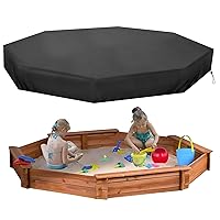 Sandbox Cover, Waterproof Octagon Sandbox Cover with Drawstring, Kids Dustproof Sand Box Cover Replacement for Outdoor Wooden Sandbox (84x78x9inch)