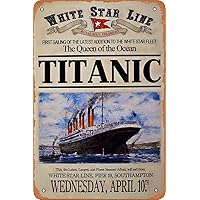 Titanic Movie Poster Retro Metal Sign Vintage Tin Sign for Cafe Bar Office Garage Home Wall Decor Gift 12 X 8 inch