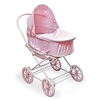 Badger Basket Toy Doll Just Like Mommy 3-in-1 Doll Pram Stroller and Carrier for 22 inch Dolls - Pink/Gingham