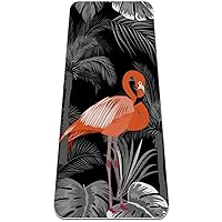 Flamingo Black Extra Thick Yoga Mat - Eco Friendly Non-Slip Exercise & Fitness Mat Workout Mat for All Type of Yoga, Pilates and Floor Exercises 72x24in
