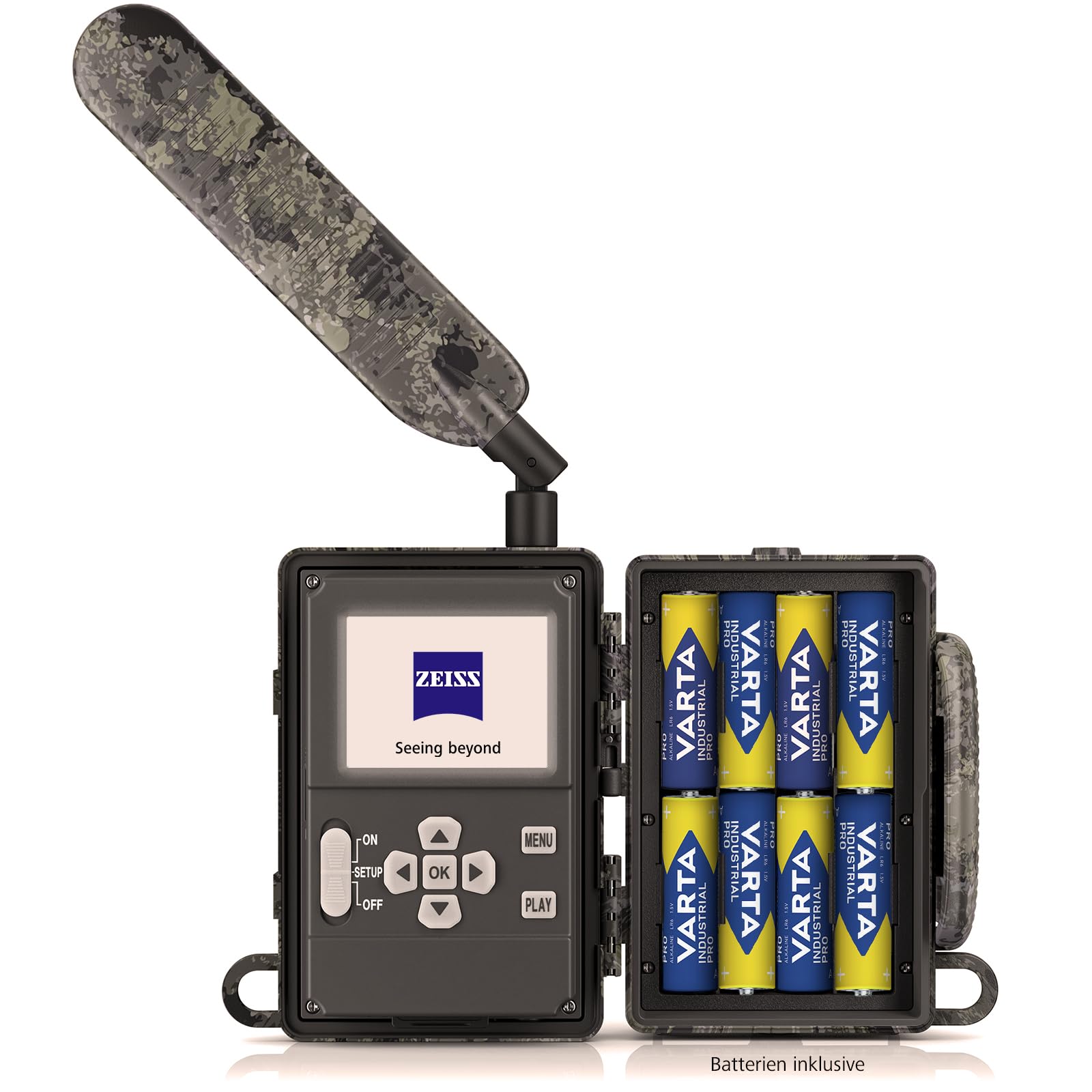 Zeiss Secacam 5 60° – 4G Profi-Wildkamera mit Handyübertragung, Bewegungsmelder, 60°-Winkel, SIM Karte, 32 GB Speicherkarte und Batterien
