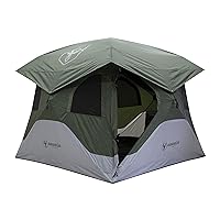 Gazelle Tents™ T4 Hub Tent, Easy 90 Second Set-Up, Waterproof, UV Resistant, Removable Floor, Ample Storage Options, 4-Person, Alpine Green, 78