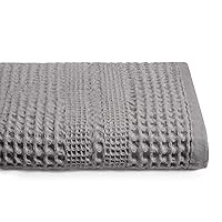 GILDEN TREE Waffle Towels Quick Dry Lint Free Thin Bath Towel, Classic Style (Pewter)