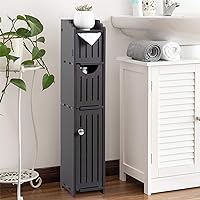 AOJEZOR Bathroom Storage Cabinet: Small Bathroom Storage Cabinet for Small Space-Toilet Paper Cabinet Fit for Small Roll,Black