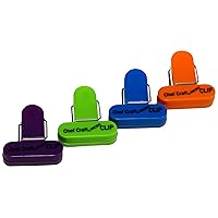 Select Plastic Micro Bag Clips, 4 Piece Set, Purple/Orange/Green/Blue