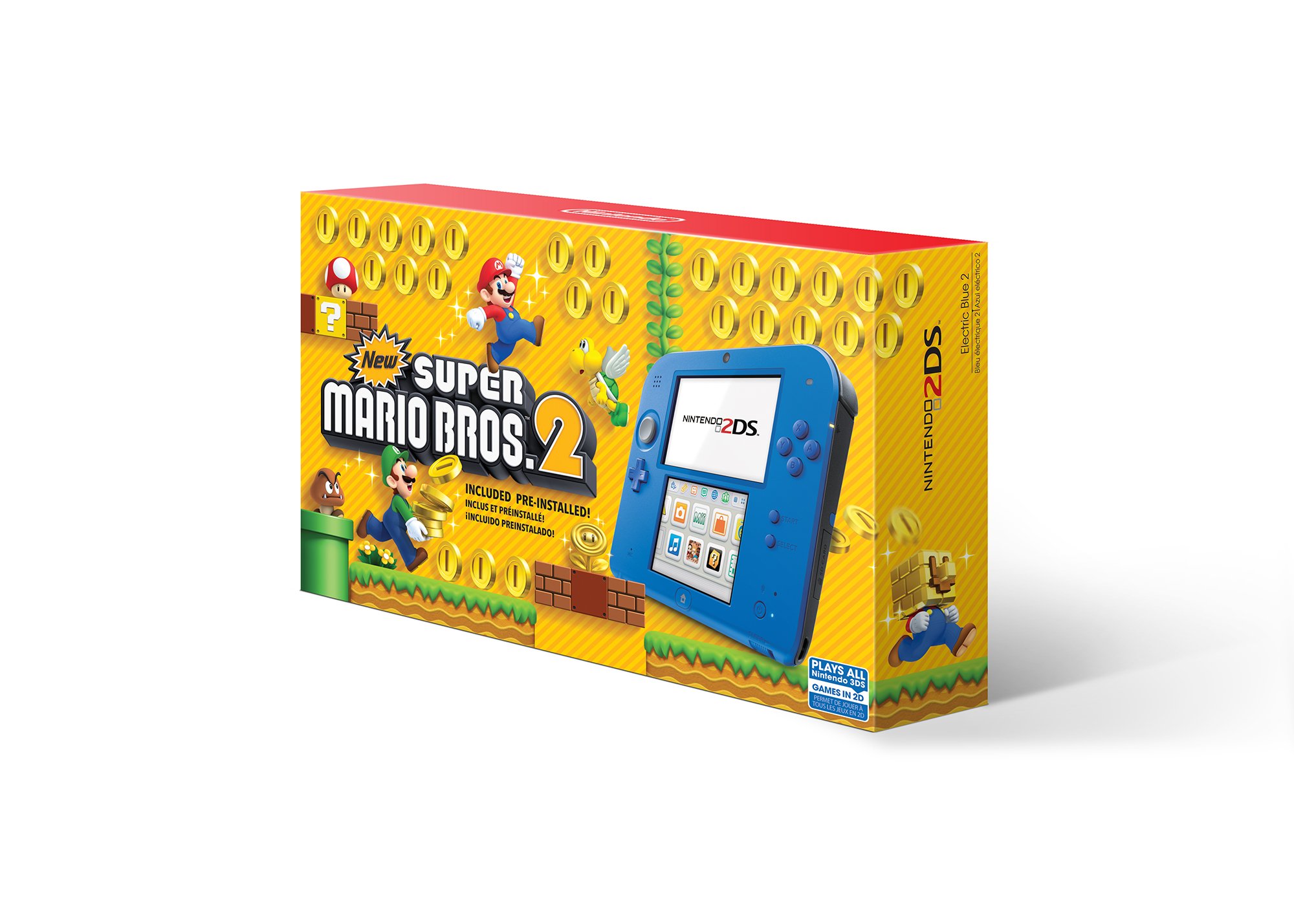 Nintendo 2DS - Electric Blue 2 with New Super Mario Bros. 2 (Game Pre-Installed) - 2DS