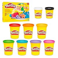 Play-Doh 9 Pack Favorite Color Set, Assorted Colors, 2 & 4 Ounce Modeling Compound Cans, Kids Arts & Crafts, Preschool Toys for 2 Year Old Girls & Boys & Up (Amazon Exclusive)