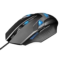 TECKNET Wired Gaming Mouse, Ergonomic Optical USB Gaming Mice for Laptop PC Computer Gamer, Adjustable DPI Levels, 6 Buttons