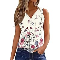 Womens Sleeveless Shirts V Neck Fashion Tops Loose Fit Casual Summer Top Spring Summer Basic Cute 2024 Outfits Clothing