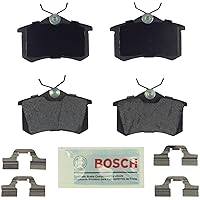 BOSCH BE340H Blue Semi-Metallic Disc Brake Pad Set With Hardware - Compatible With Select Audi A3, A4, A6, A8, S4, S6, S8, TT; Volkswagen Beetle, Cabrio, Corrado, Eos, Golf, Jetta, Passat + More; REAR