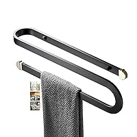 Paper Towel Holder Wall Mount for Bathroom Space Aluminum Towel Bar Modern Bath Kitchen Towel Rack Rust-Proof and Waterproof/Black/3 Pcs