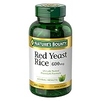 Nature's Bounty Red Yeast Rice, Herbal Supplement, 600mg, 250 Capsules